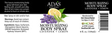Load image into Gallery viewer, Ada&#39;s Naturals - Moisturizing Body Spray - Lavender • Lemon (4 oz / 118mL)
