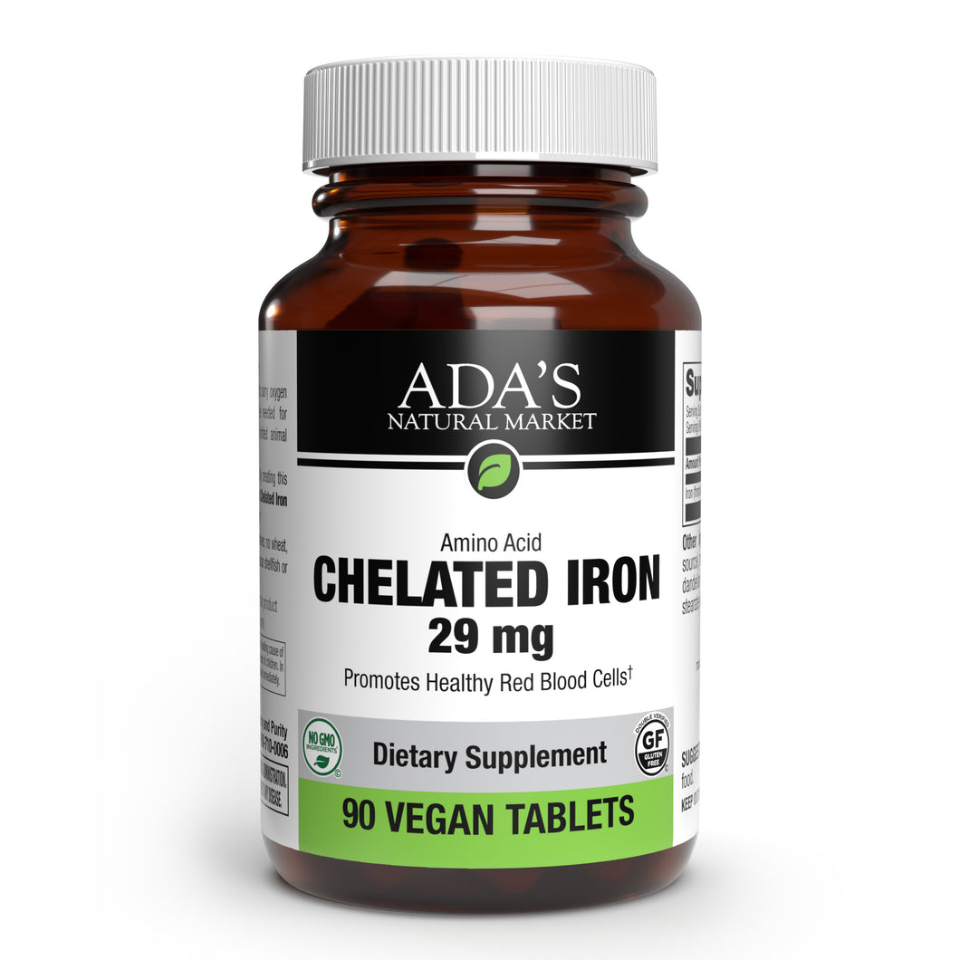 Ada's Natural Market - Chelated Iron 29 mg Veg Tabs (90ct / 90 servings) - $0.13/serving*