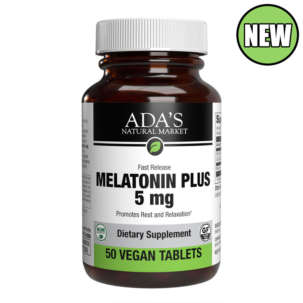 Ada's Natural Market - Melatonin Plus 5mg Vegan Tablets (50ct / 50 servings) - $0.14/serving*