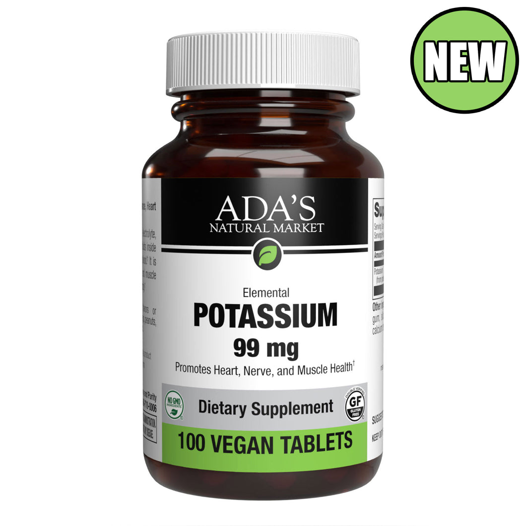 Ada's Natural Market - Potassium 99mg Vegan Tablets (100ct / 100 servings) - $0.08/serving*
