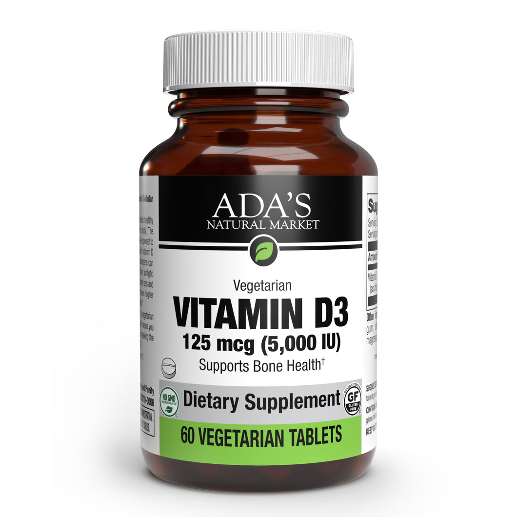 Ada's Natural Market - Vitamin D3 5,000 IU Tablets (60ct / 60 servings) - $0.32/serving*