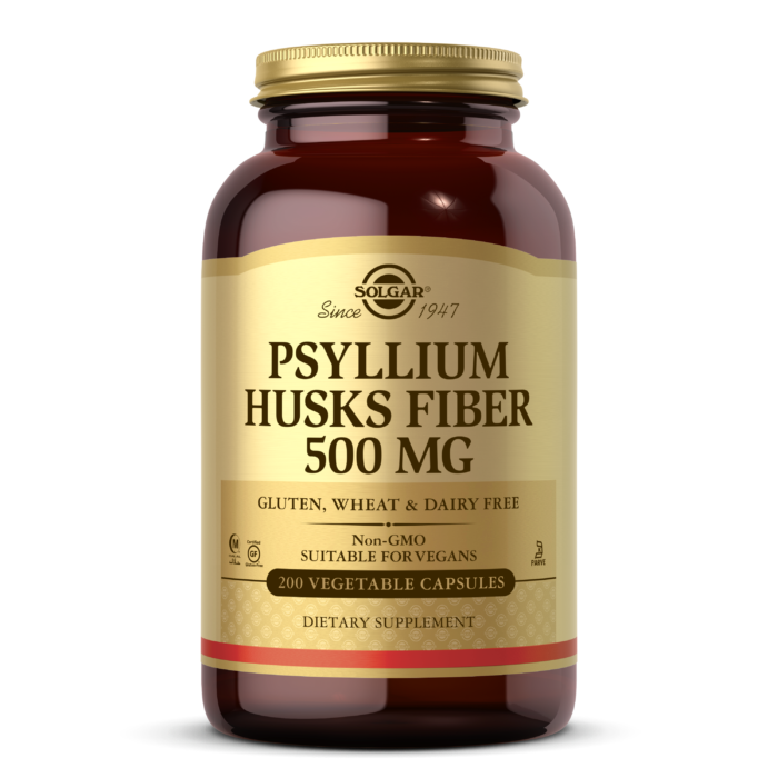 Solgar - Psyllium Husks Fiber 500MG Vegetable Capsules (200ct / 100 servings) - $0.17/serving*