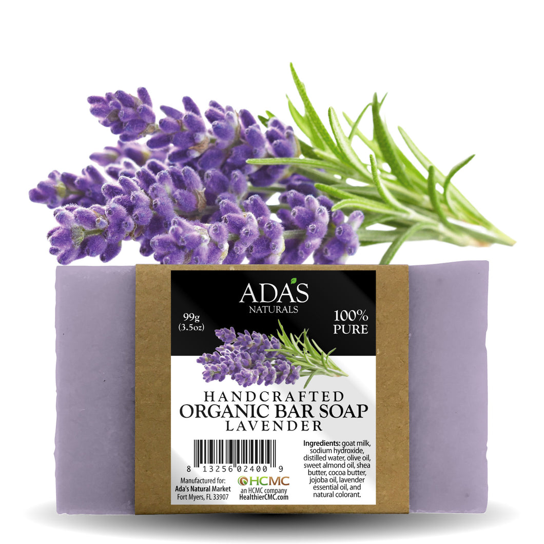 Ada's Naturals - Handcrafted Organic Bar Soap - Lavender (3.5 oz / 99g)