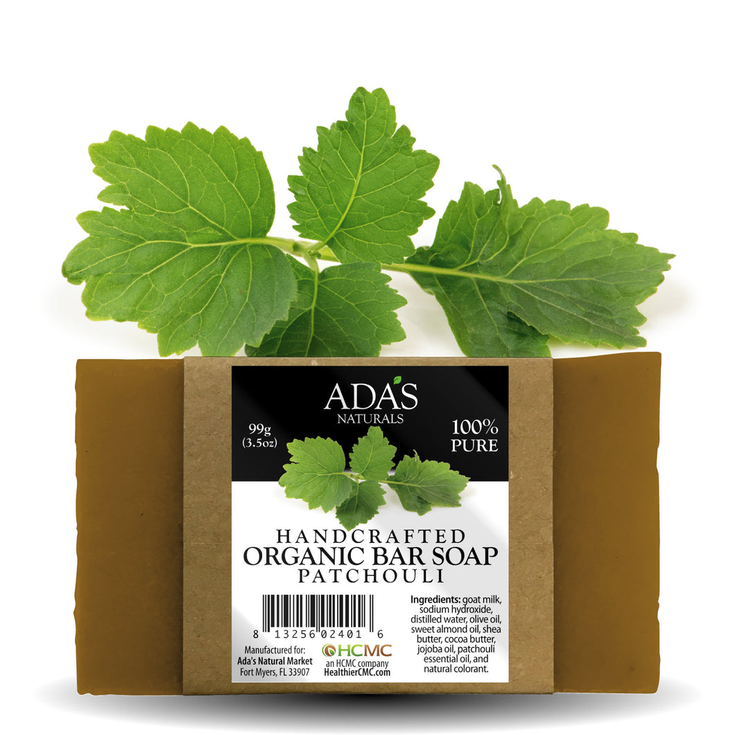 Ada's Naturals - Handcrafted Organic Bar Soap - Patchouli (3.5 oz / 99g)