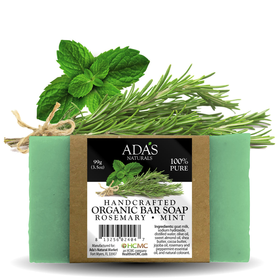 Ada's Naturals - Handcrafted Organic Bar Soap - Rosemary • Mint (3.5 oz / 99g)