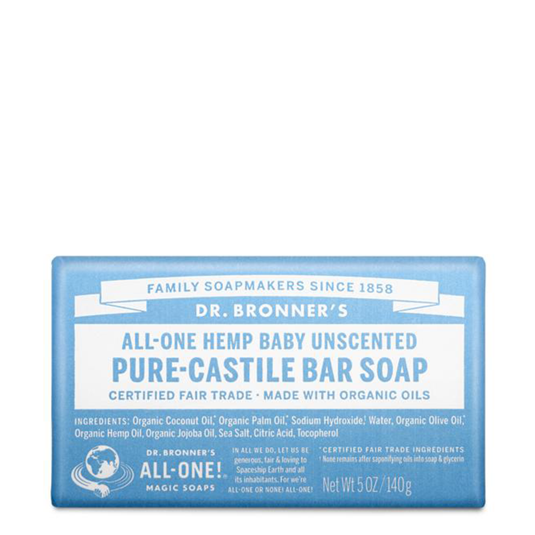 Dr. Bronner's All-One - Pure-Castile Bar Soap - Baby Unscented (5oz / 140g)