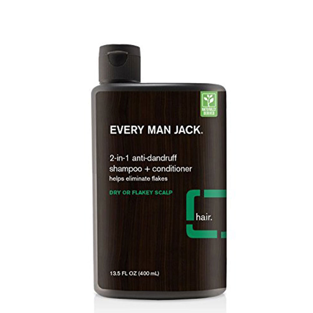 Every Man Jack - 2-in-1 Anti-Dandruff Shampoo + Conditioner - Eucalyptus Mint (13.5 oz / 400mL)