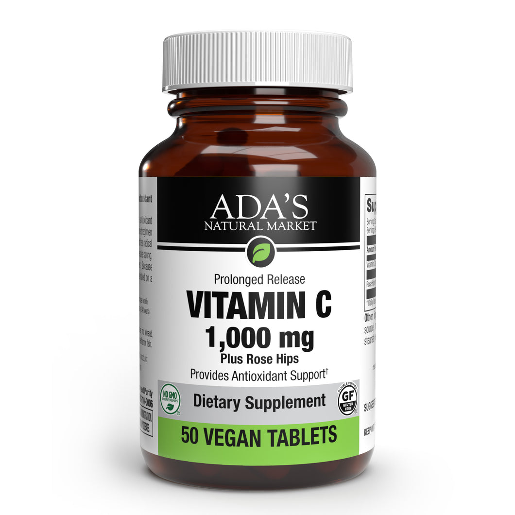 Ada's Natural Market - Vitamin C 1000mg Pure Rose Hips / Prolonged Release (50ct / 50 servings) - $0.28/serving*