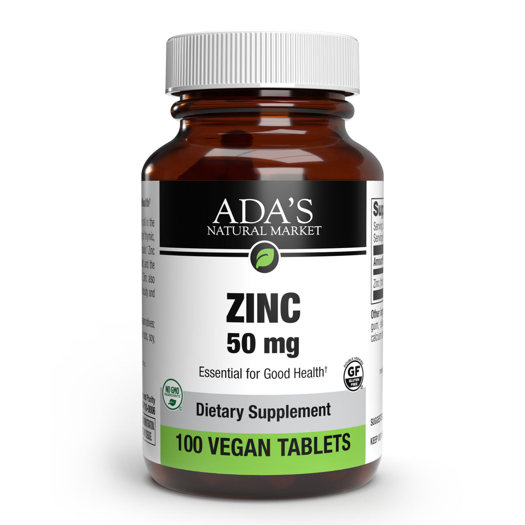 Ada's Natural Market - Zinc 50 mg Tablets (100ct / 100 servings) - $0.08/serving*