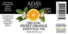 Load image into Gallery viewer, Ada&#39;s Naturals - Organic Essential Oil - Sweet Orange (0.5 oz / 15ml)
