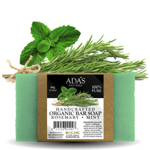 Load image into Gallery viewer, Ada&#39;s Naturals - Handcrafted Organic Bar Soap - Rosemary • Mint (3.5 oz / 99g)
