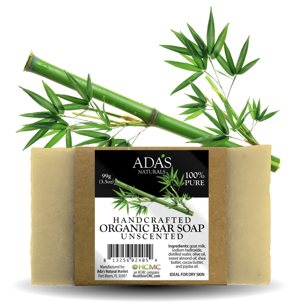 Ada's Naturals - Handcrafted Organic Bar Soap - Unscented (3.5 oz / 99g)