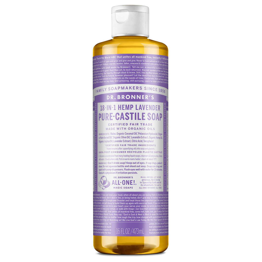 Dr. Bronner's All-One - Pure-Castile Liquid Soap - Lavender (16oz / 473mL)