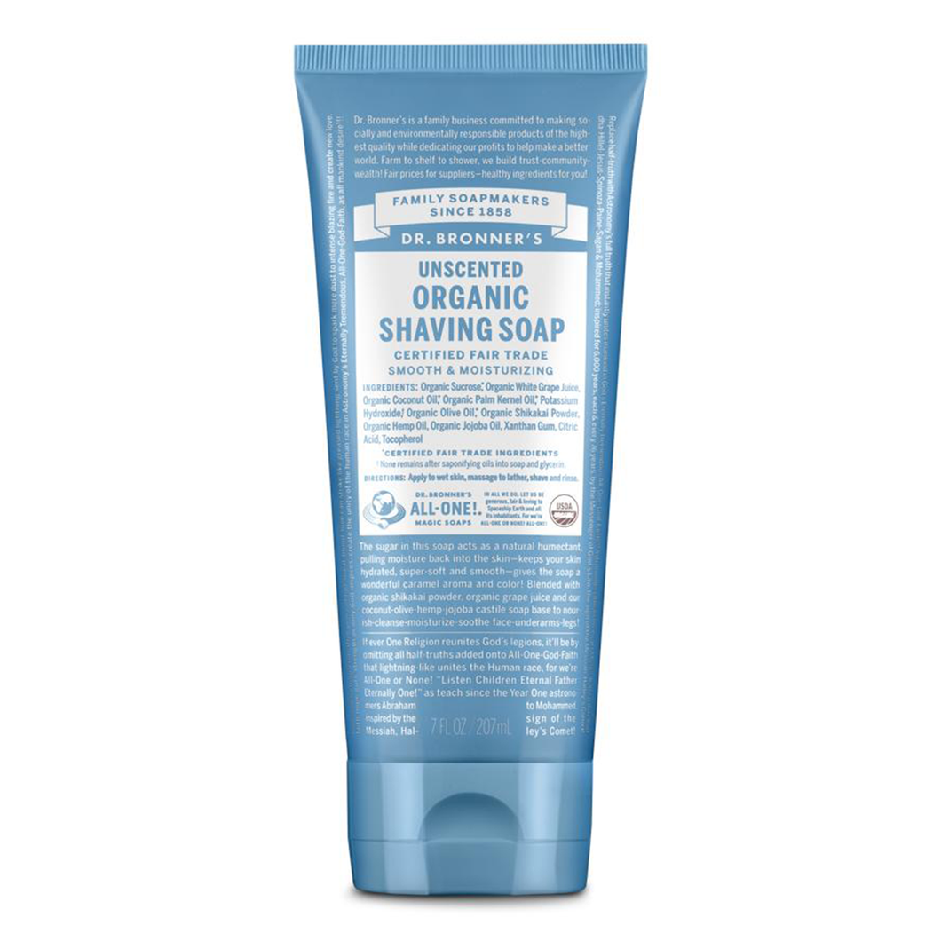 Dr. Bronner's All-One - Organic Shaving Soap - Unscented (7oz / 207mL)